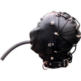 Rubber Tie Back Bondage Hood