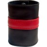 Mister B Leather Wrist Wallet Zip Red Striped bracciale in pelle per polso con portafoglio interno con zip