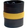 Mister B Leather Wrist Wallet Zip Yellow Striped bracciale in pelle per polso con portafoglio interno con zip