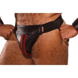 COLT Leather Jock Black Red jockstrap sospensorio leather pelle