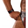 COLT Wrist Strap Band Black and Red bracciale leather pelle con velcro