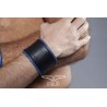 COLT Wrist Strap Band Black and Blue bracciale leather pelle con velcro