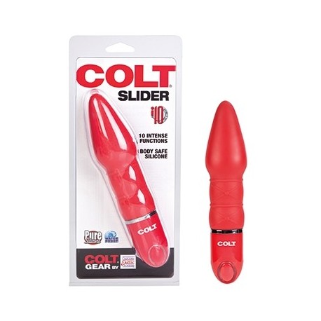 Colt Vibrating Slider Red plug dilatatore anale vibrante silicone rosso﻿