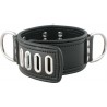 Mister B Broad Lockable Collar Large Leather Pelle 50 cm. collare in leather pelle per restrizioni﻿