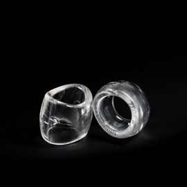 Zizi Plasma 2 Clear coppia di 2 cockring & ball stretcher estensibile trasparente 