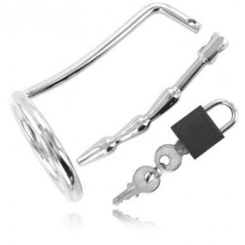 Black Label Penis Plug Chastity 50 mm. anello glande sonda uretra