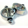 Black Label Magnetic Nipple Pinchers coppia di tortura strizza capezzoli con magnete in acciaio inox