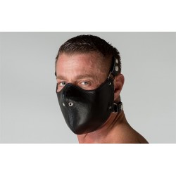 665 Leather Mouth Restrictor Black restrizione per bocca a bavaglio in pelle