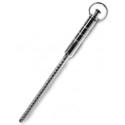 Black Label Stainless Steel Grooved Vibrating Sound 8 mm. x 200 mm. sonda uretrale vibrante