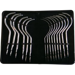 Black Label Guyon Curves 15 Pcs Stainless Steel Sounding Set 8-36 mm. kit di 15 sonde curve dilatatore uretra in acciaio inox