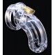 CB-Curve Chastity Cage Clear 95 mm. x 38 mm. gabbia curva large castità pene in policarbonato