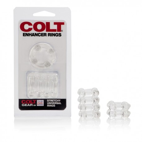 Colt Enhancer Rings  Clear 1 cockring 1 ball-stretcher morbido elastico più livelli