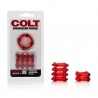 Colt Enhancer Rings Red 1 cockring 1 ball-stretcher morbido elastico più livelli