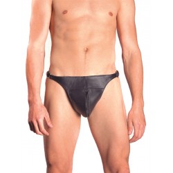 Mister B Posing Pouch One Belt Zip tanga perizoma leather in pelle con zip