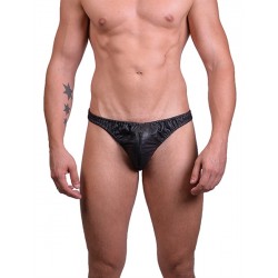 Mister B String Slip Zip tanga perizoma leather pelle