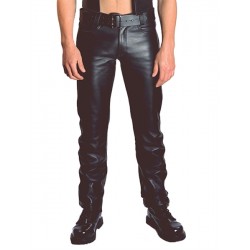 Mister B Jeans Zip Leather Jeans pantaloni in pelle con zip