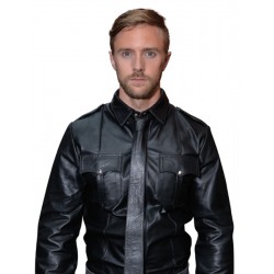 Mister B Police Shirt Long Sleeves leather pelle