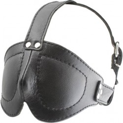 Mister B Deluxe Blindfold With Straps maschera chiusa leather in pelle