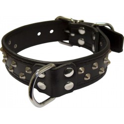 Mister B Slave Collar With Cone Studs collare in leather pelle per restrizioni﻿