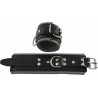 Mister B Leather Wrist Restraints Black Grey Padding coppia di bracciali per polsi leather pelle per restrizioni