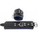 Mister B Wrist Restraints Black With Blue Padding coppia di bracciali per polsi leather pelle per restrizioni