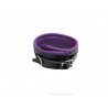 Mister B Wrist Restraints Black With Purple coppia di bracciali per polsi leather pelle per restrizioni