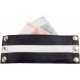 Mister B Wrist Wallet Zip White Striped bracciale portafoglio leather pelle con zip