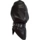 Mister B Mister Mister B Headbag With Collar And Holes maschera pelle leather con collare