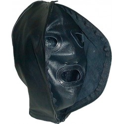 Mister B Leather Double Faced Hood maschera doppio uso chiusa o aperta leather aperta