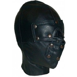 Mister B Mister B Slave Hood maschera con bende occhi e bocca rimovibili leather pelle
