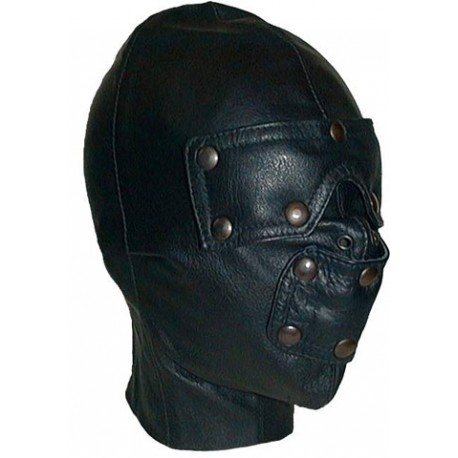 Mister B Mister B Slave Hood maschera con bende occhi e bocca rimovibili leather pelle