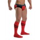 Mister B URBAN Football Socks with Pocket Red calzettoni con piccolo taschino interno