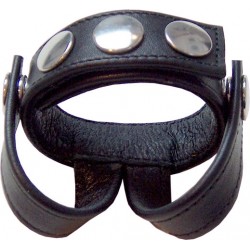 Mister B Cockstrap With Two Ball Straps cockring leather pelle con divisore con strap