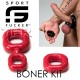 Sport Fucker Boner Kit Red di 2 + 1 cockring & ballstretcher