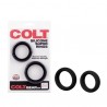 Colt Silicone Super Rings Black cockring coppia medium e large cockrings anelli pene in silicone nero