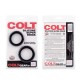 Colt Silicone Super Rings Black cockring coppia medium e large cockrings anelli pene in silicone 