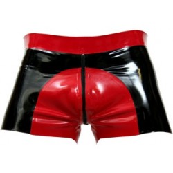 Mister B Rubber Shorts Red Saddle calzoncini rubber gomma con zip