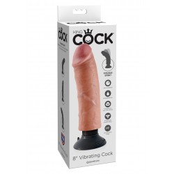 King Cock (8.00 inch) 20,32 cm. Vibrating Flesh dildo fallo realistico vibrante vibratore