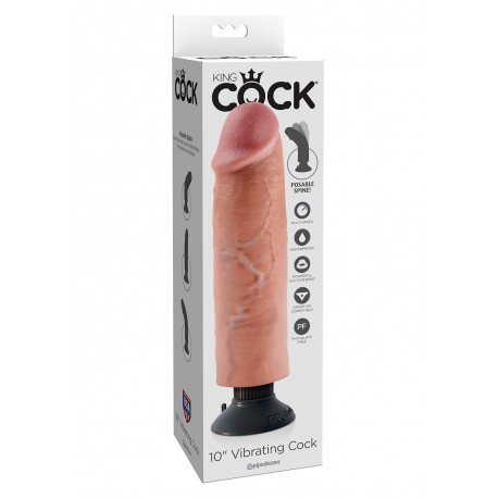 King Cock Vibrating Flesh (10.00 inch) dildo fallo realistico vibrante vibratore