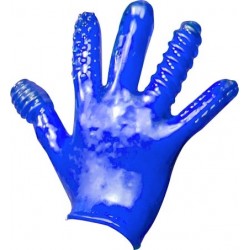Oxballs Finger Fuck Textured Glove Police Blue guanto morbido con struttura per penetrare