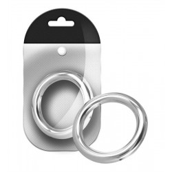 Black Label Stainless Steel Round Cock Ring spessore 6 mm. acciaio inox diametro 5 cm.