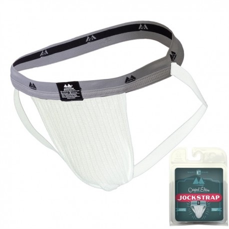 MM Jocks Adult Supporter 1" bike style original edition White jockstrap sospensorio bianco