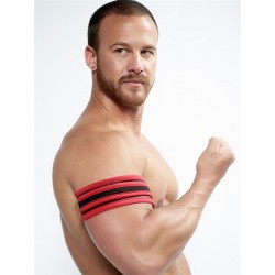 Mister B Neoprene Biceps Band Black Red banda in neoprene per bicipiti