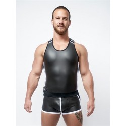 Mister B Neoprene Tank Top Black White canotta in neoprene