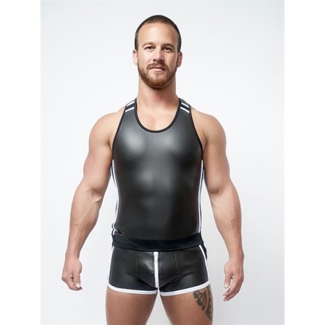 Mister B Neoprene Tank Top Black White canotta in neoprene