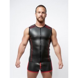 Mister B Neoprene Sleeveless T Zip Black Red smanicata in neoprene con zip