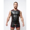 Mister B Neoprene Sleeveless T Zip Black Red smanicata in neoprene con zip