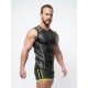 Mister B Neoprene Sleeveless T Zip Black Yellow smanicata in neoprene con zip
