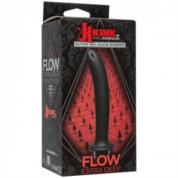 Kink Flow Extra Deep Silicone Anal Douche Accessory Black cannulla ultra liscia per doccia anale 