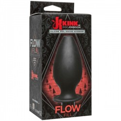 Kink Flow Fill Silicone Anal Douche Accessory Black bulbo per doccia anale